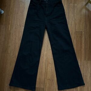 MOTHER Black Flare Wide-Leg Jeans